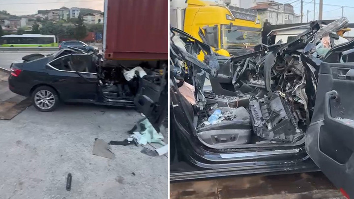Kocaeli'de TIR'a arkadan çarpan otomobilde baba ve oğul öldü