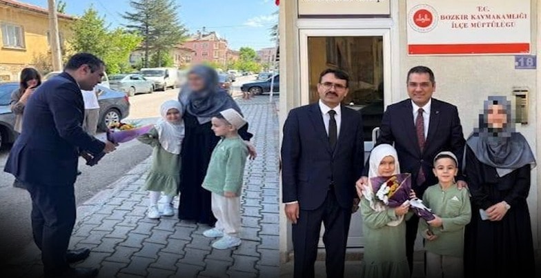 Konya'da 4-6 yaş Kur'an kursu mezuniyetinde çocuklara tavaf yaptırıldı