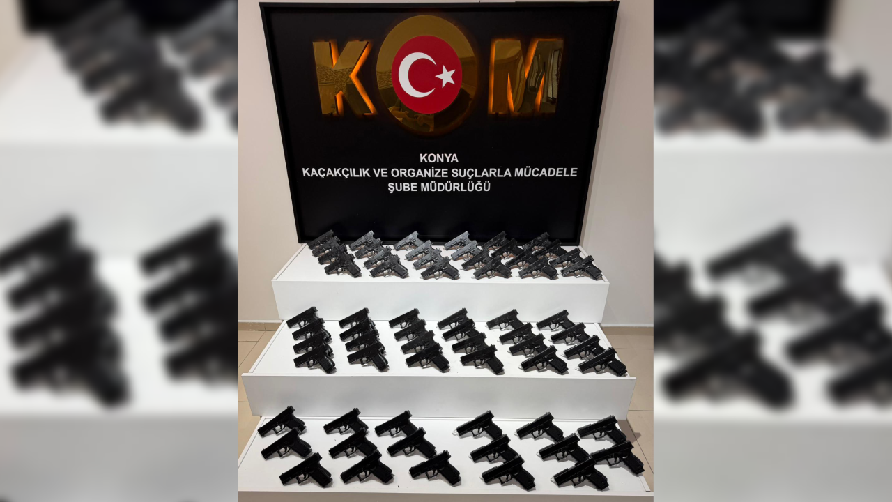 Konya’da ruhsatsız silah operasyonu: 65 tabanca ele geçirildi