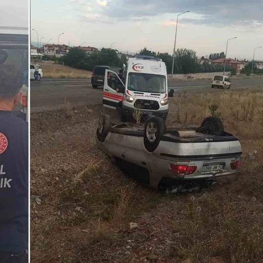 Konya'da Hastaneden Çıkan Sürücüye Takla Atan Kaza