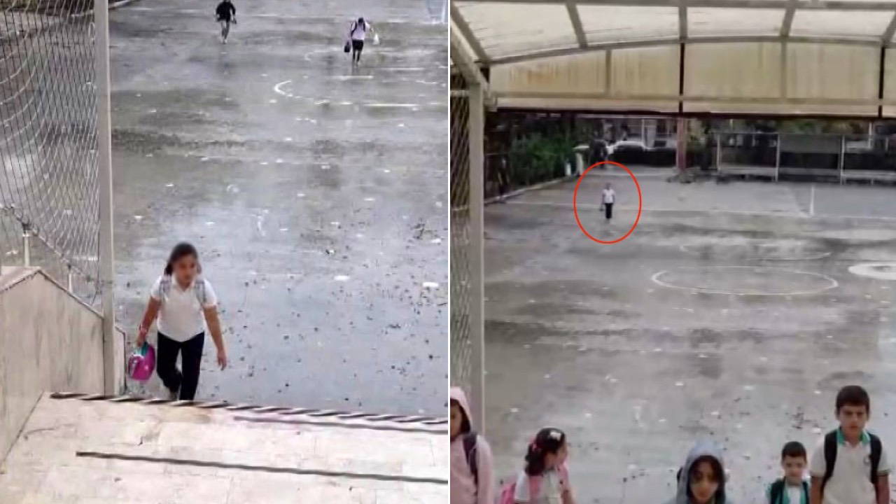 Küçük Asel, Yağmurda İstiklal Marşı'na Eşlik Etti