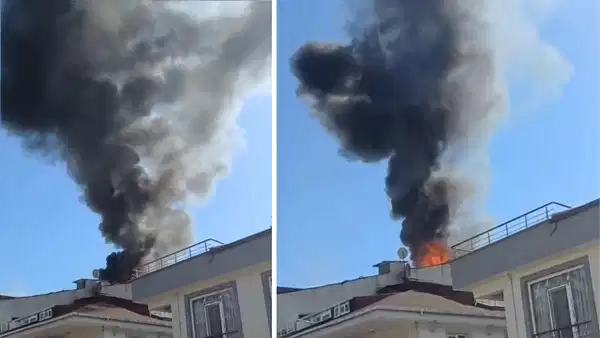 Küçükçekmece'de çatı yangını: 3 kişi dumandan etkilendi