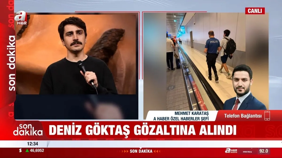 Kur'an'a hakaret eden Deniz Göktaş havalimanında gözaltına alındı