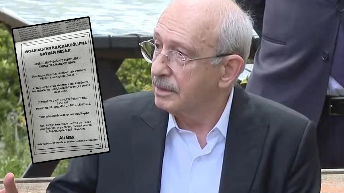 Kurban parasıyla gazeteye ilan veren CHP'li Kılıçdaroğlu'na seslendi