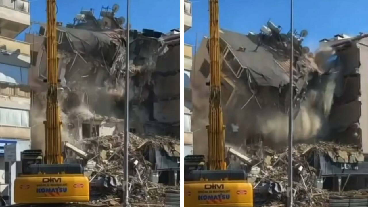 Kuşadası'nda 5 Katlı Bina Yıkım Sırasında Çöktü: Can Kaybı Yok