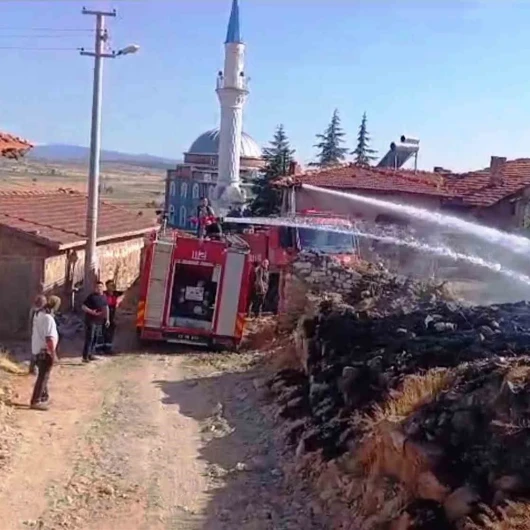 Kütahya Tavşanlı'da Otluk Yangını Evlere Sıçramadan Söndürüldü