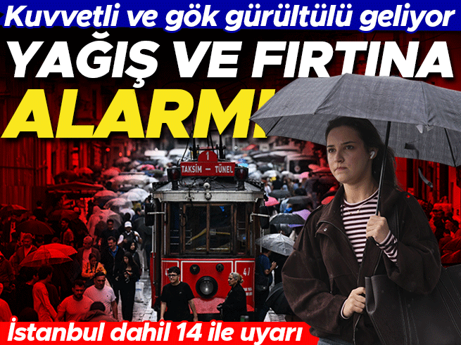 Kuvvetli Sağanak ve Fırtına Uyarısı: 14 İlde Alarm