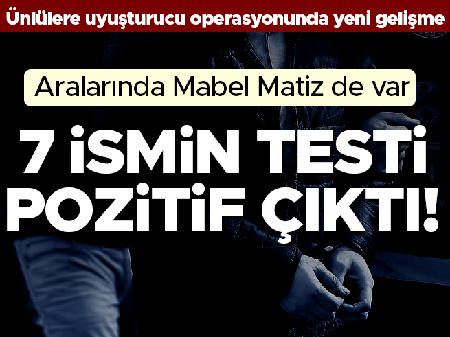 Mabel Matiz dahil 7 ünlünün uyuşturucu testi pozitif çıktı