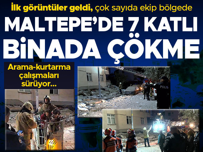 Maltepe'de 7 Katlı Binanın 3 Katı Çöktü: Kurtarma Sürüyor