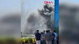 Maltepe'de inşaat yangını: Alevlere müdahale sürüyor