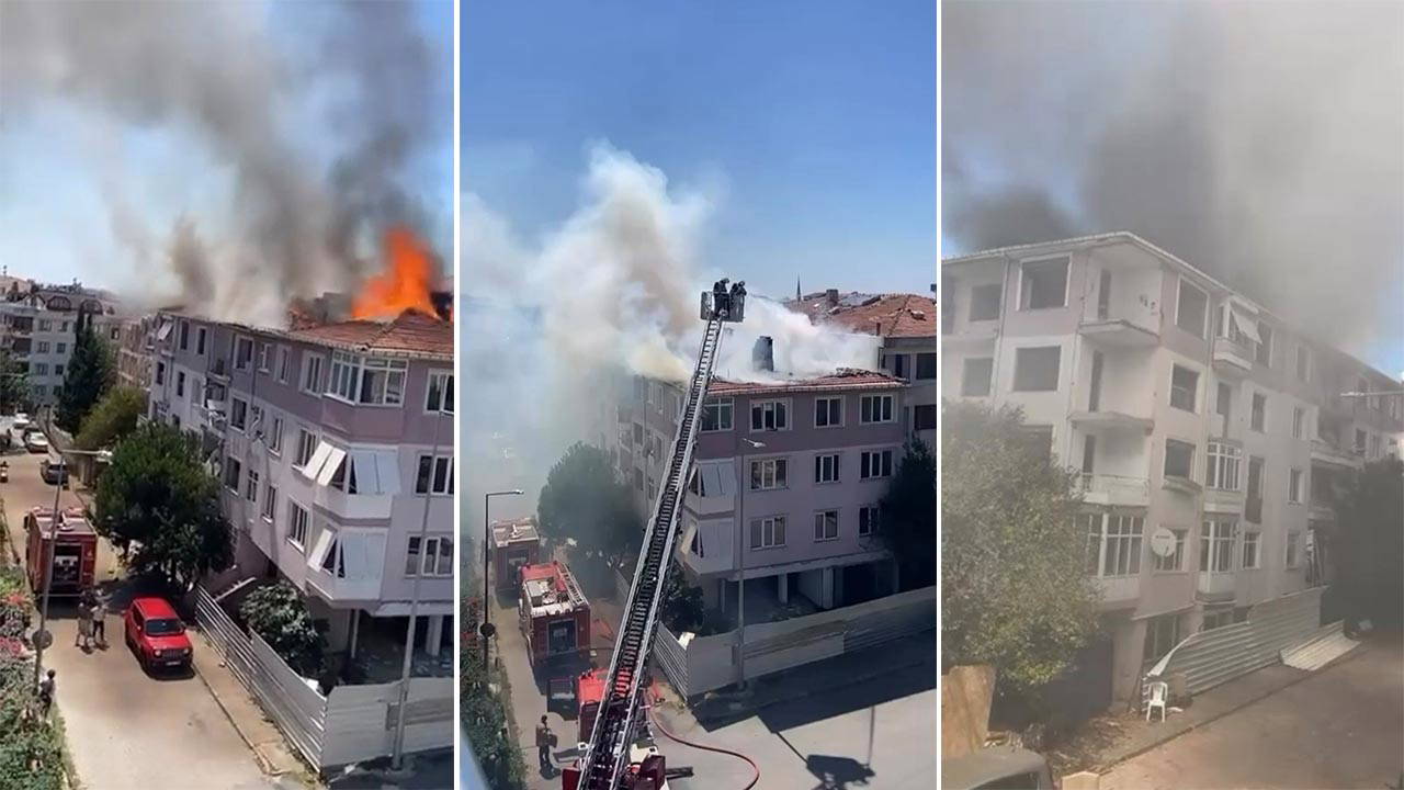 Maltepe'de Kentsel Dönüşüm Binasında Yangın: Çatı Küle Döndü