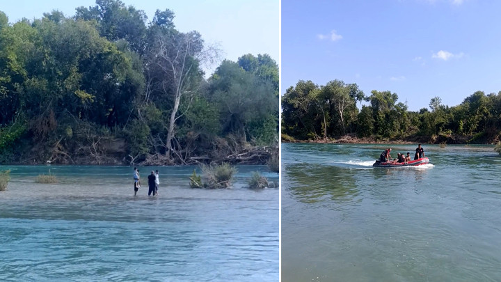 Manavgat'ta adacıkta mahsur kalan 4 kişi kurtarıldı