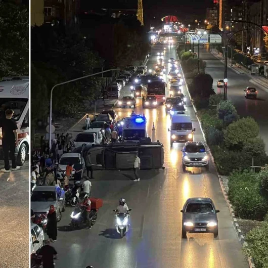 Manisa'da Sürücü 5 Araca Çarpıp Takla Attı, Camdan Çıkıp Kaçtı