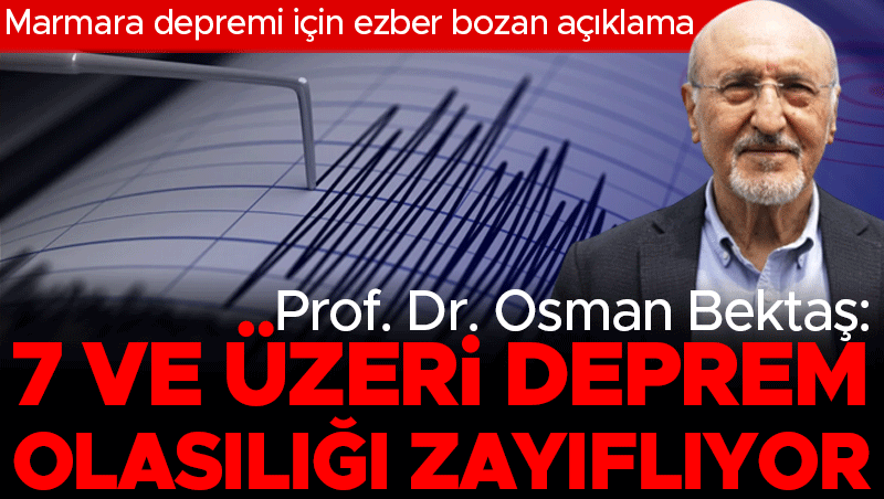 Marmara Depremi Uyarısı: Bektaş'tan '7+ Olasılığı Zayıflıyor' Açıklaması