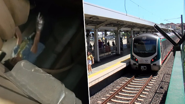 Marmaray'da dehşet: Raylara oturan kadını son anda kurtardılar