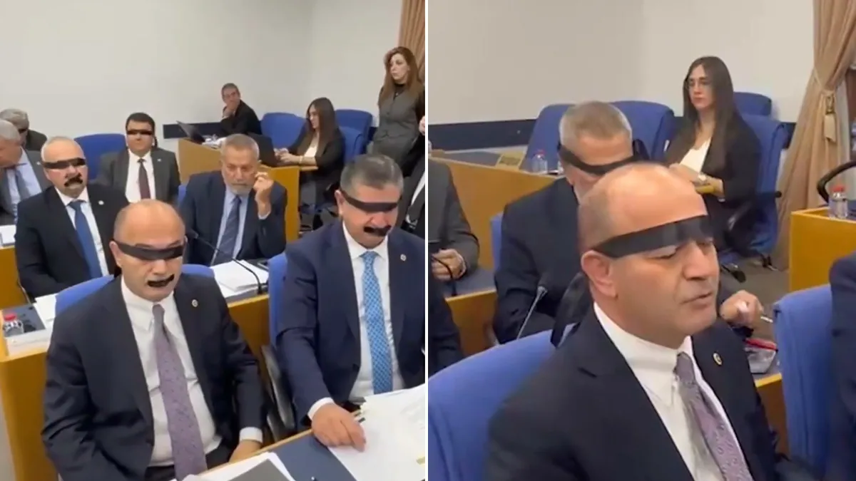 Meclis'te siyah bantlı protesto: Halk TV'ye kayyum tepkisi