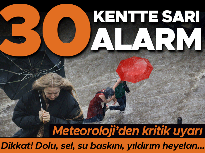 Meteoroloji'den 30 il için sarı kodlu uyarı: Kuvvetli yağış geliyor