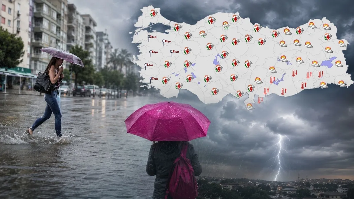 Meteoroloji'den 5 İle Sarı Kodlu Gök Gürültülü Sağanak Uyarısı