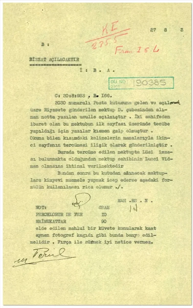MİT'in 90 yıllık sırrı: 'Bizzat açılacaktır' notlu belge