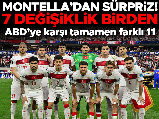 Montella'dan ABD maçında 7 değişiklik, 2 oyuncu ilk kez forma giydi