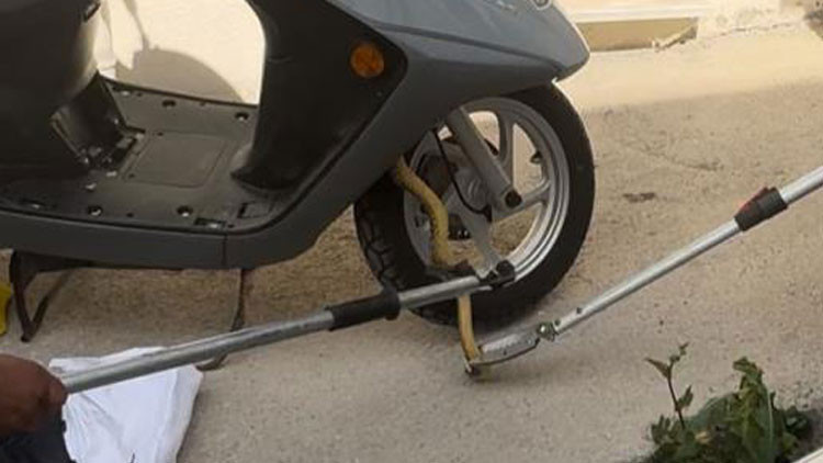 Motosiklete Giren Yılan Paniğe Neden Oldu