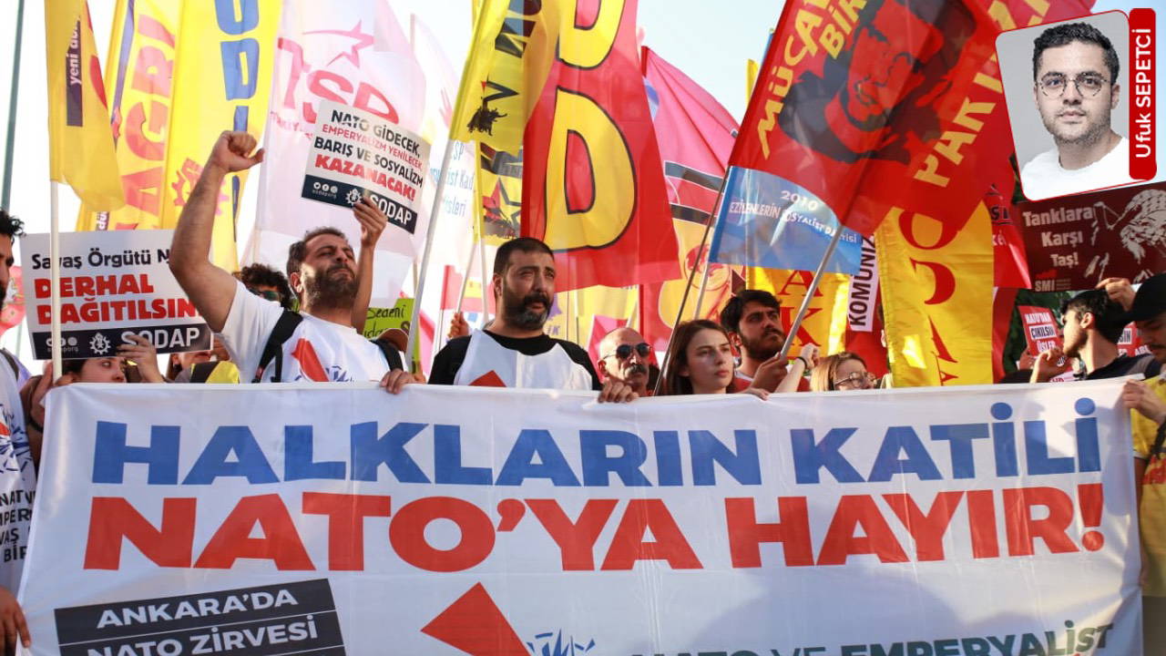 NATO protestosu: İstanbul'da AKM'den Dolmabahçe'ye yürüyüş