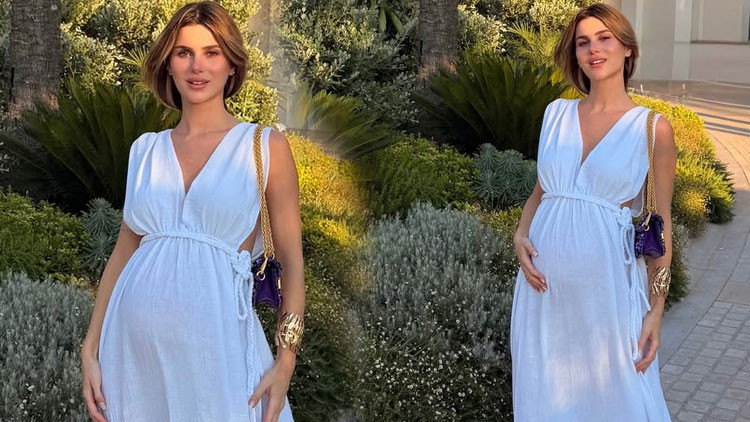 Nazlı Sabancı Cannes'da hamile pozu verdi