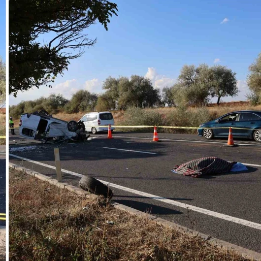 Nevşehir Hacıbektaş'ta Refüje Çarpan Araç Takla Attı: 1 Ölü, 2 Yaralı
