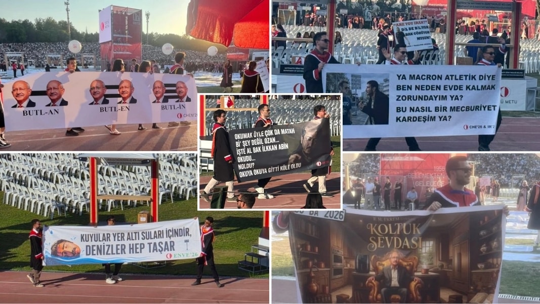 ODTÜ Mezuniyetinde Pankartlar Gösterisi