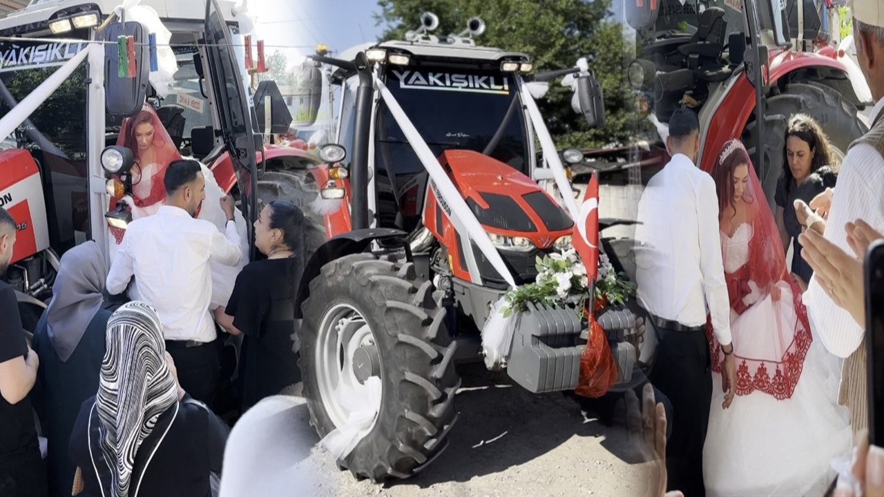 Osmaniye'de gelin arabası traktör oldu