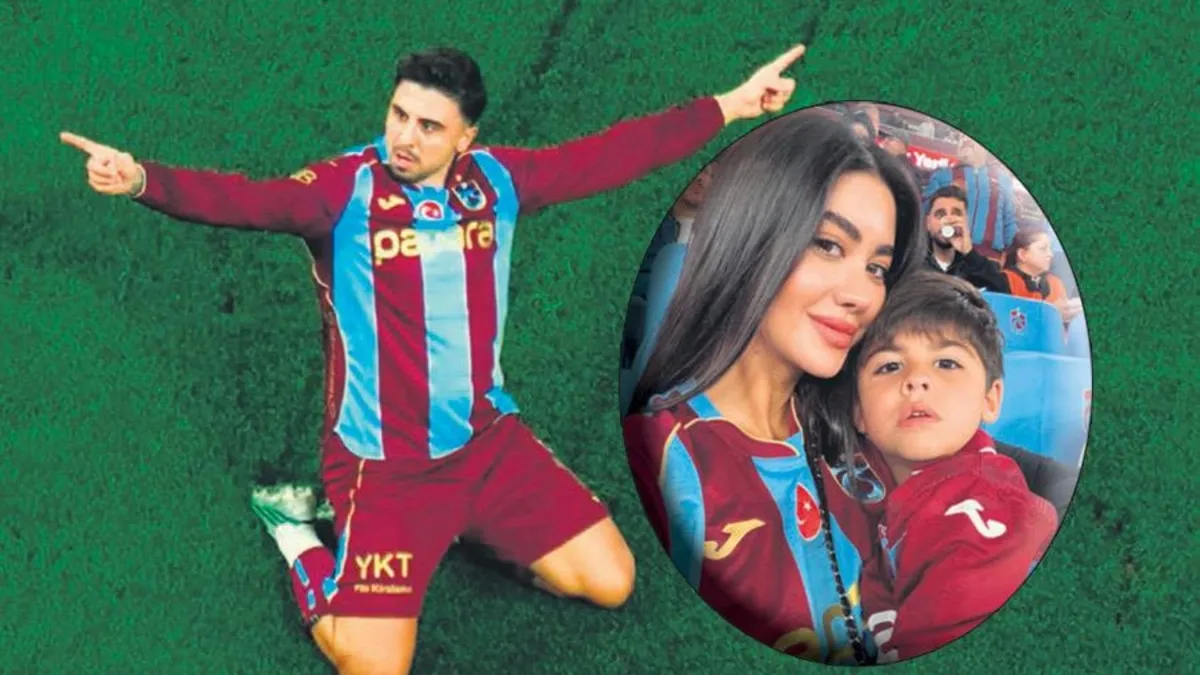 Ozan Tufan'ın eşi ve oğlu Trabzonspor-Beşiktaş maçında