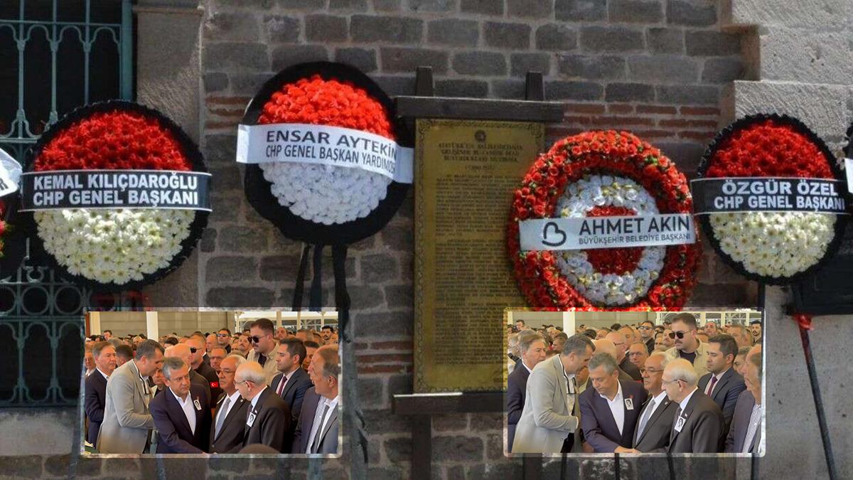 Özel ve Kılıçdaroğlu cenazede yeniden bir arada, çelenklerde aynı ifade