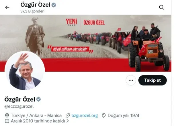Özgür Özel profil fotoğrafını değiştirdi, bedava traktör polemiği yeniden gündemde