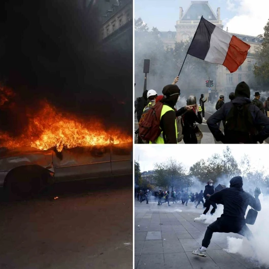 Paris alev alev: Hayat pahalılığı protestoları savaş alanına döndü