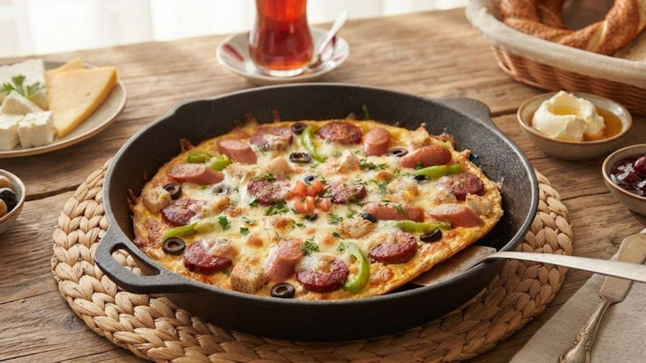 Pizza omlet tarifi: Tek tavada pratik kahvaltı lezzeti