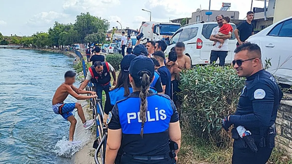 Polis Sulama Kanallarında Yüzen Çocukları Uyardı, Ailelere Ceza