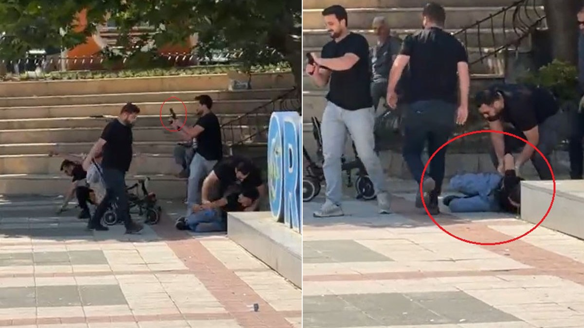 Polislerin saniyelik müdahalesi bıçaklı kavgayı önledi