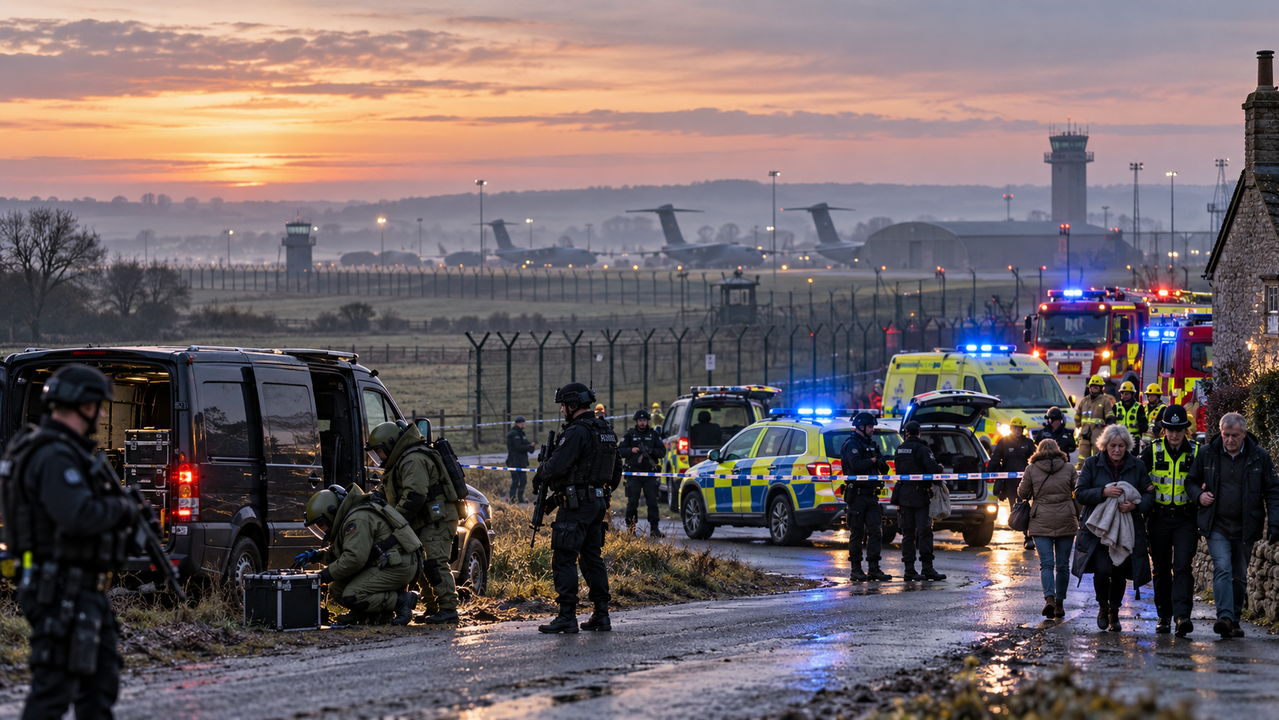 RAF Fairford Yakınında Patlayıcı Alarmı: Evler Boşaltıldı, Yollar Kapatıldı