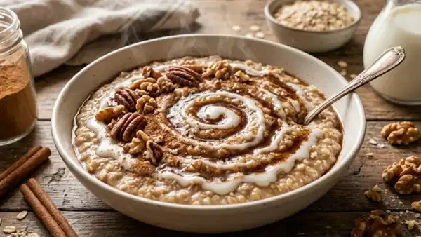 Rafine Şekersiz Kahvaltı: Cinnamon Roll Tadında Yulaf Tarifi
