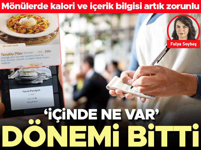 Restoran mönülerinde kalori ve içerik bilgisi zorunlu oldu