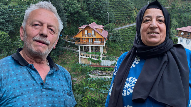 Rize'de Yamaçtaki Villayı 8 Metre Yüksekte İnşa Etti