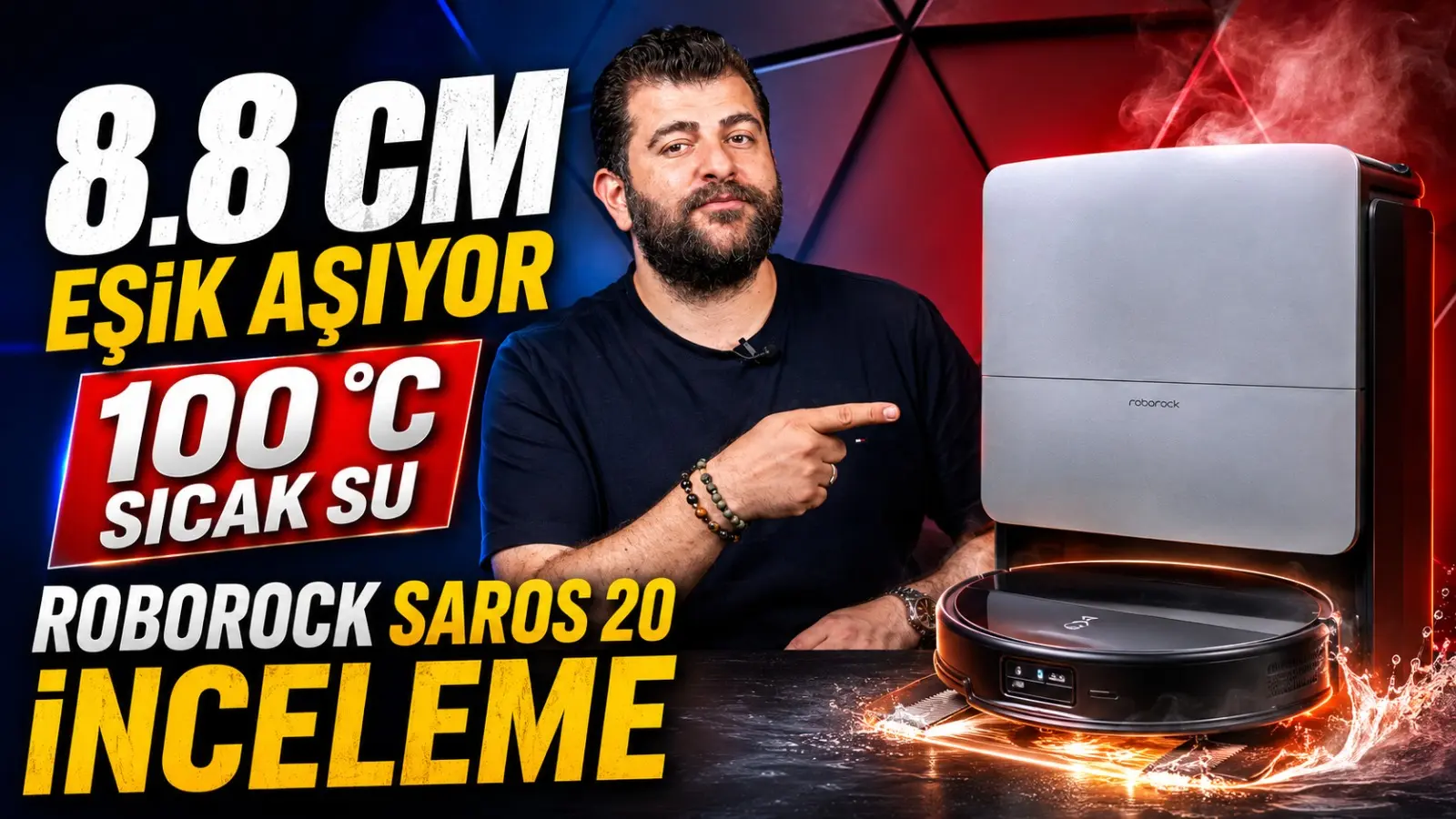 Roborock Saros 20: Eşikleri 8,8 cm'de Aşıyor, 100°C ile Mop Yıkıyor