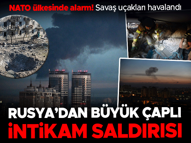 Rusya'nın Kiev'e büyük intikam saldırısı: Polonya savaş uçaklarını havalandırdı