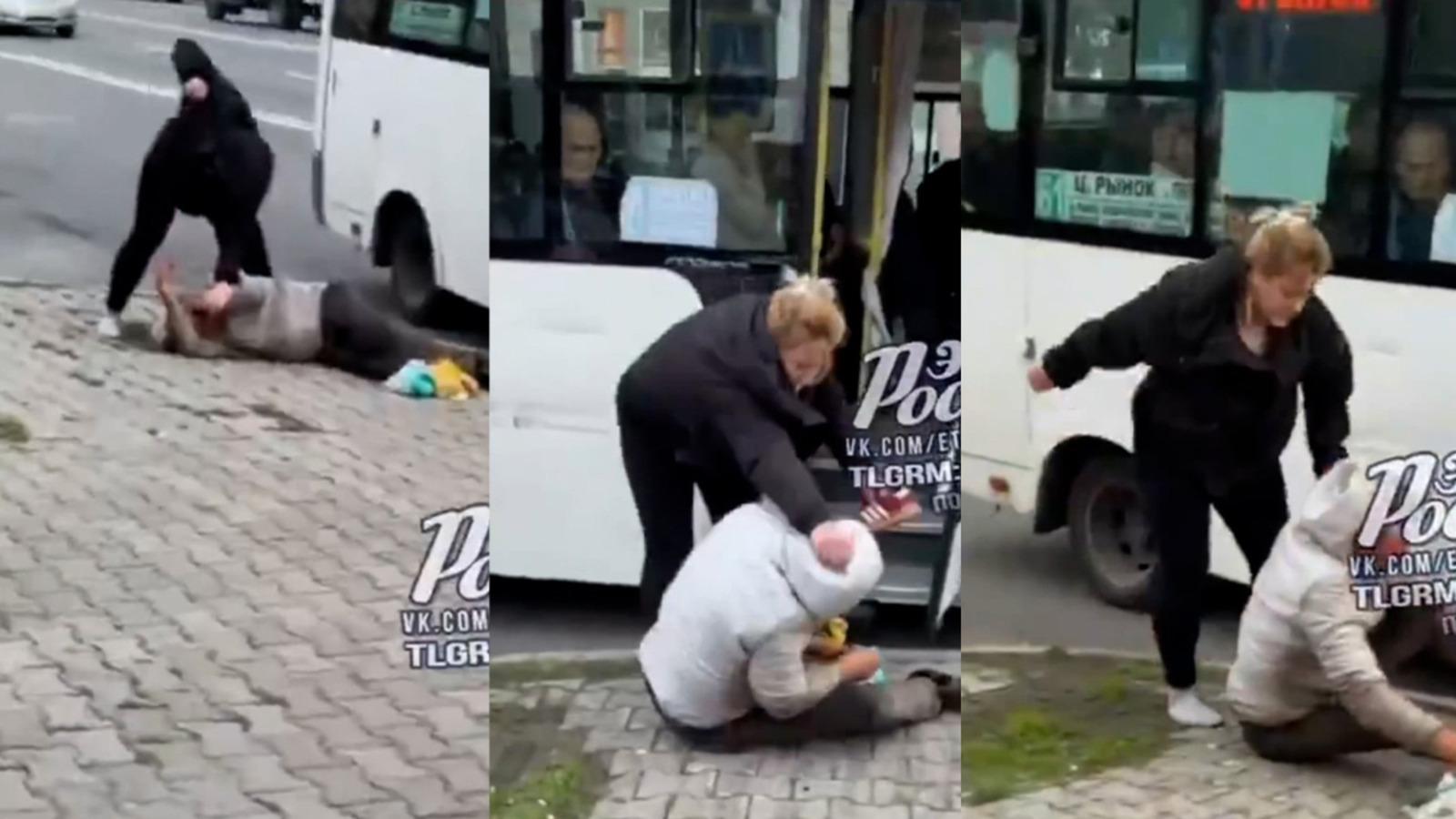 Rusya'da Tacizciye Sokak Ortasında Sert Müdahale