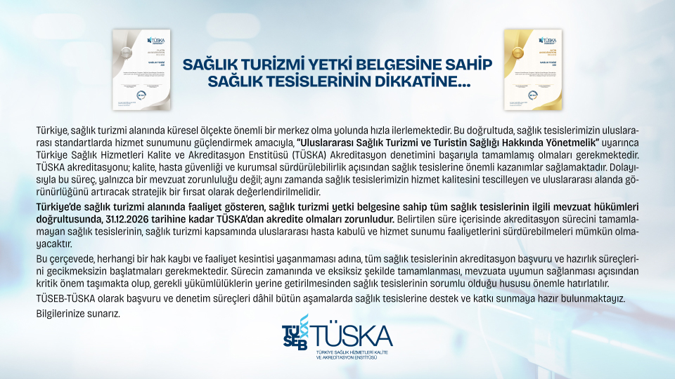Sağlık turizminde 31 Aralık 2026 alarmı: Sertifikasız klinikler yabancı hasta kabul edemeyecek