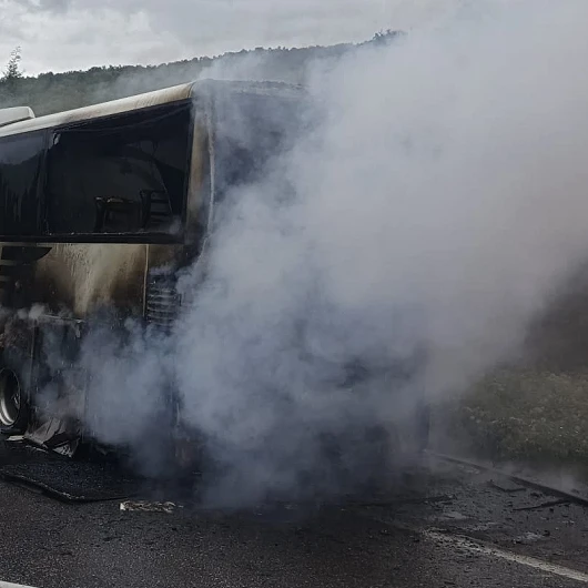 Samsun Kavak'ta Yolcu Otobüsünde Yangın Paniği