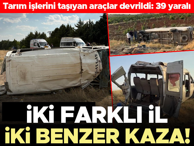 Şanlıurfa ve Konya'da tarım işçilerini taşıyan araçlar devrildi: 22 yaralı