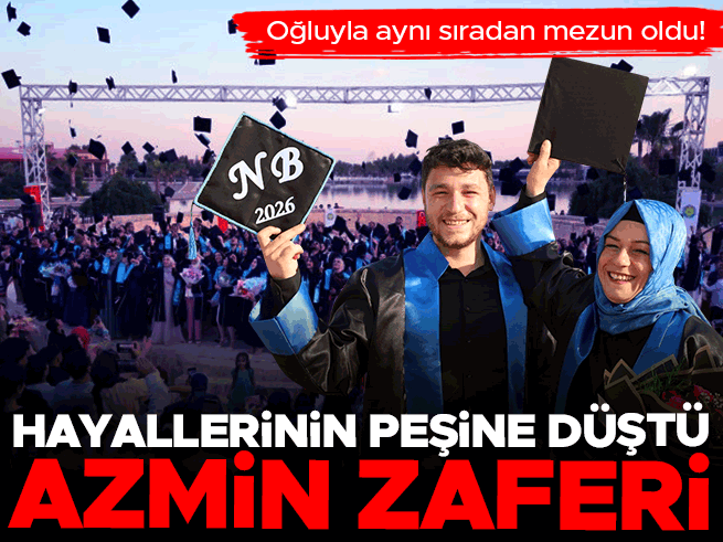 Şanlıurfa’da oğluyla aynı sıradan mezun olan anne