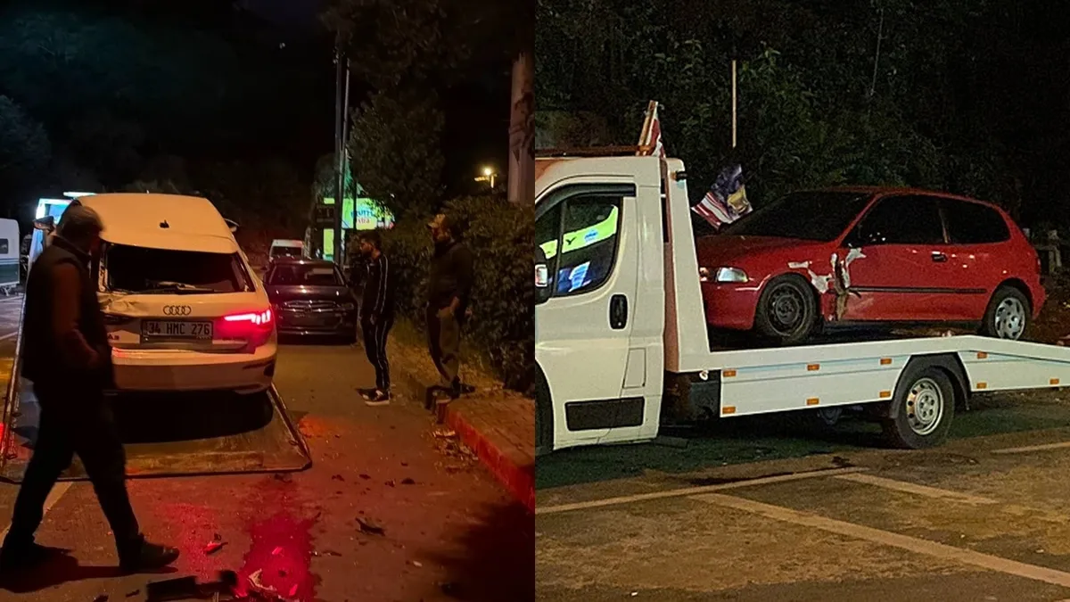 Sarıyer'de korkunç kaza: Kontrolden çıkan araç 6 otomobile çarptı