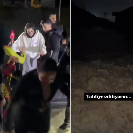 Sarıyer'de sağanak: Demet Özdemir ve Murat Boz botla kurtarıldı